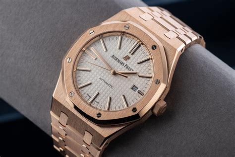 audemars piguet royal oak rose gold white face|Audemars Piguet royal oak manual.